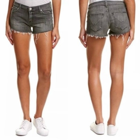 Hudson Sz 00 (26) Kenzie Denim Shorts Women’s Mid Rise Gray Stretch Cutoffs - Picture 1 of 12
